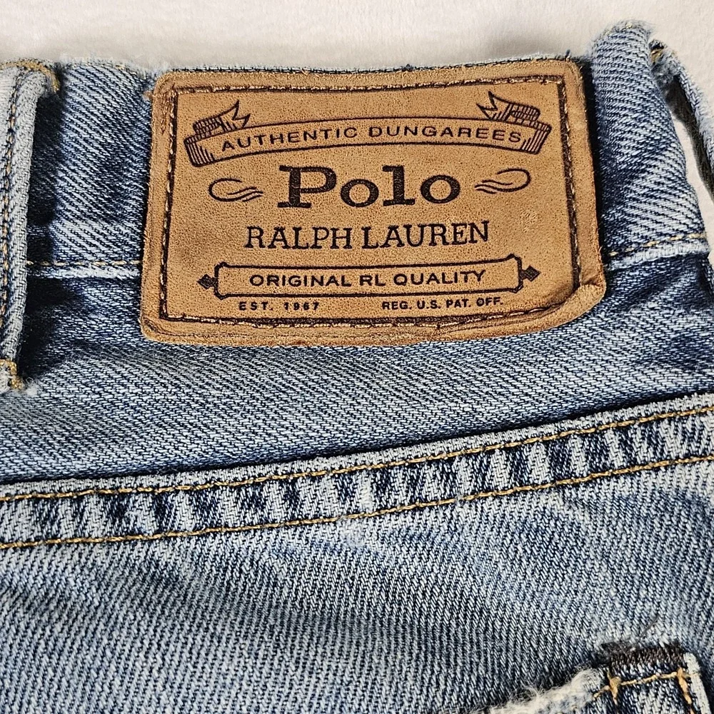 Polo Ralph Lauren Authentic Dungaree Jeans Men's 38x34 Straight Leg Blue Denim